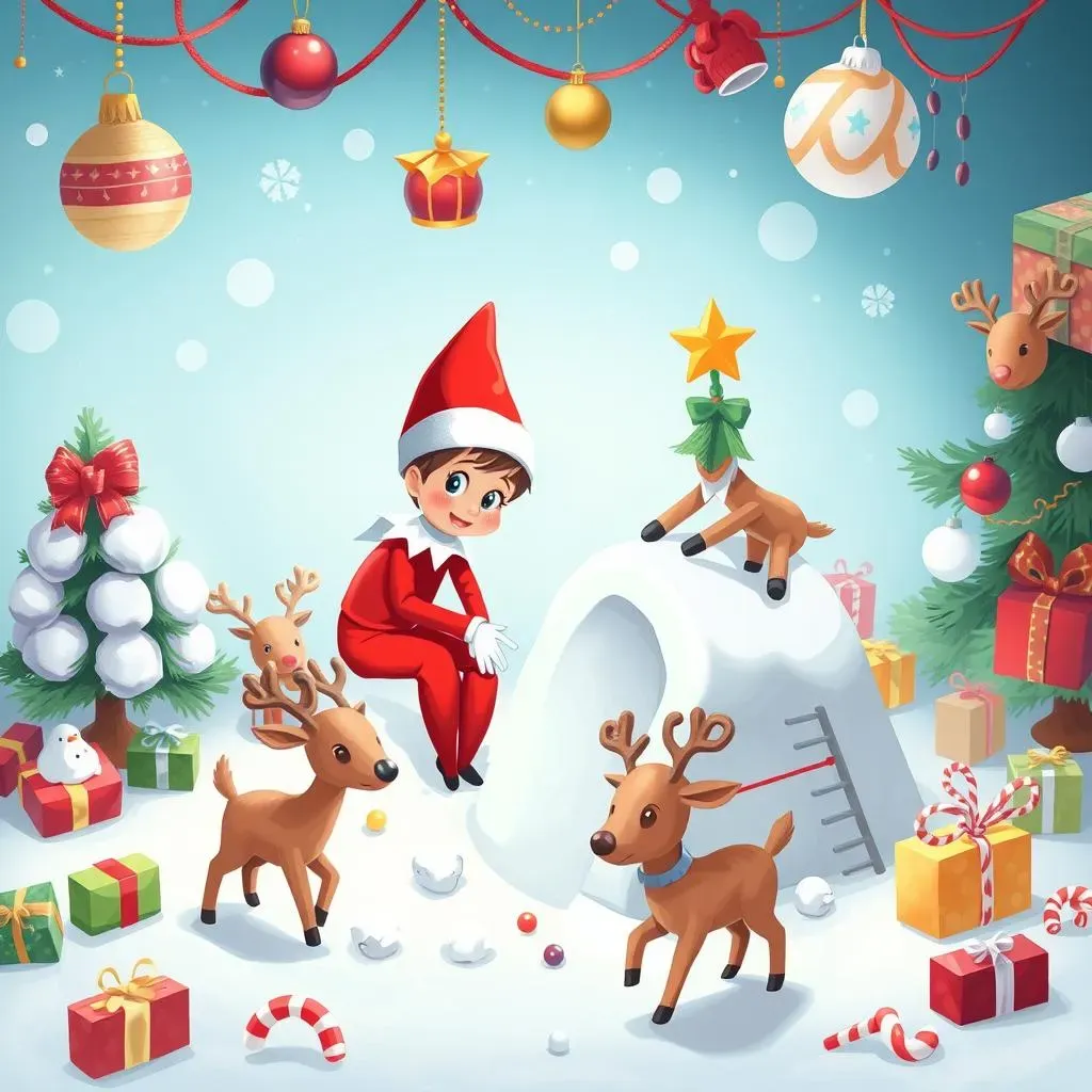 Creative Christmas Eve Elf on the Shelf Ideas with Reindeer