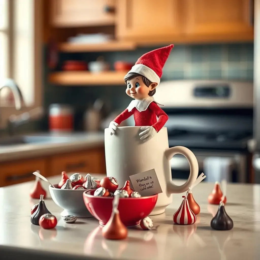 Creative Elf on the Shelf Ideas with Hershey Kisses