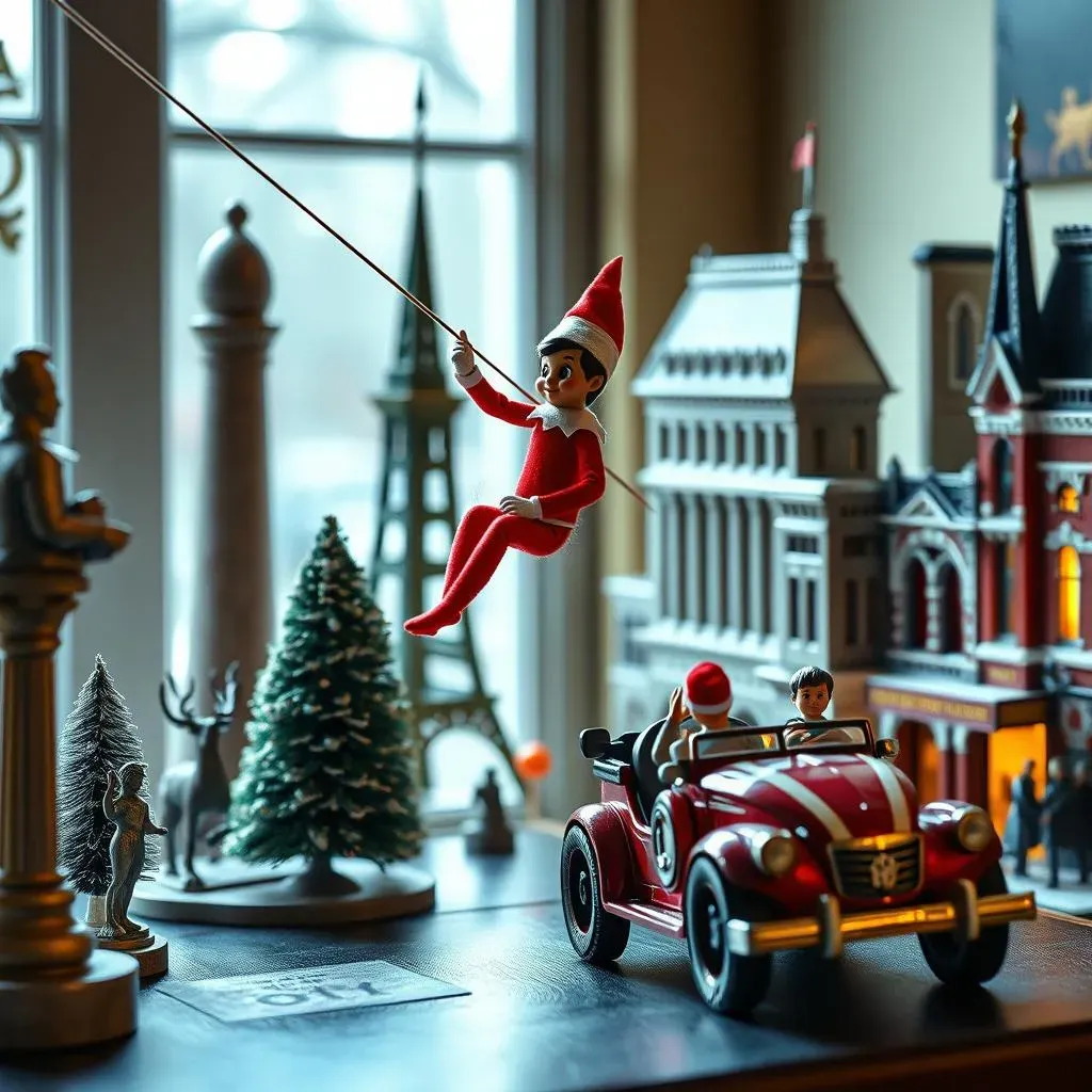 Creative Elf on the Shelf Poses Near Local Landmarks