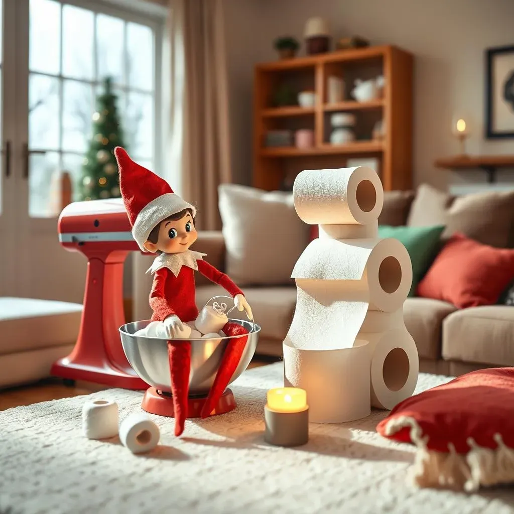 Funny Elf on the Shelf Ideas Using Household Items