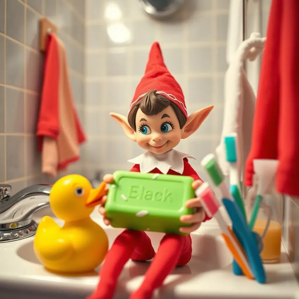 Funny Elf on the Shelf Ideas Using the Bathroom