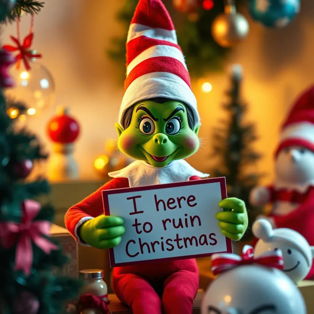 Hilarious funny grinch elf on the shelf ideas