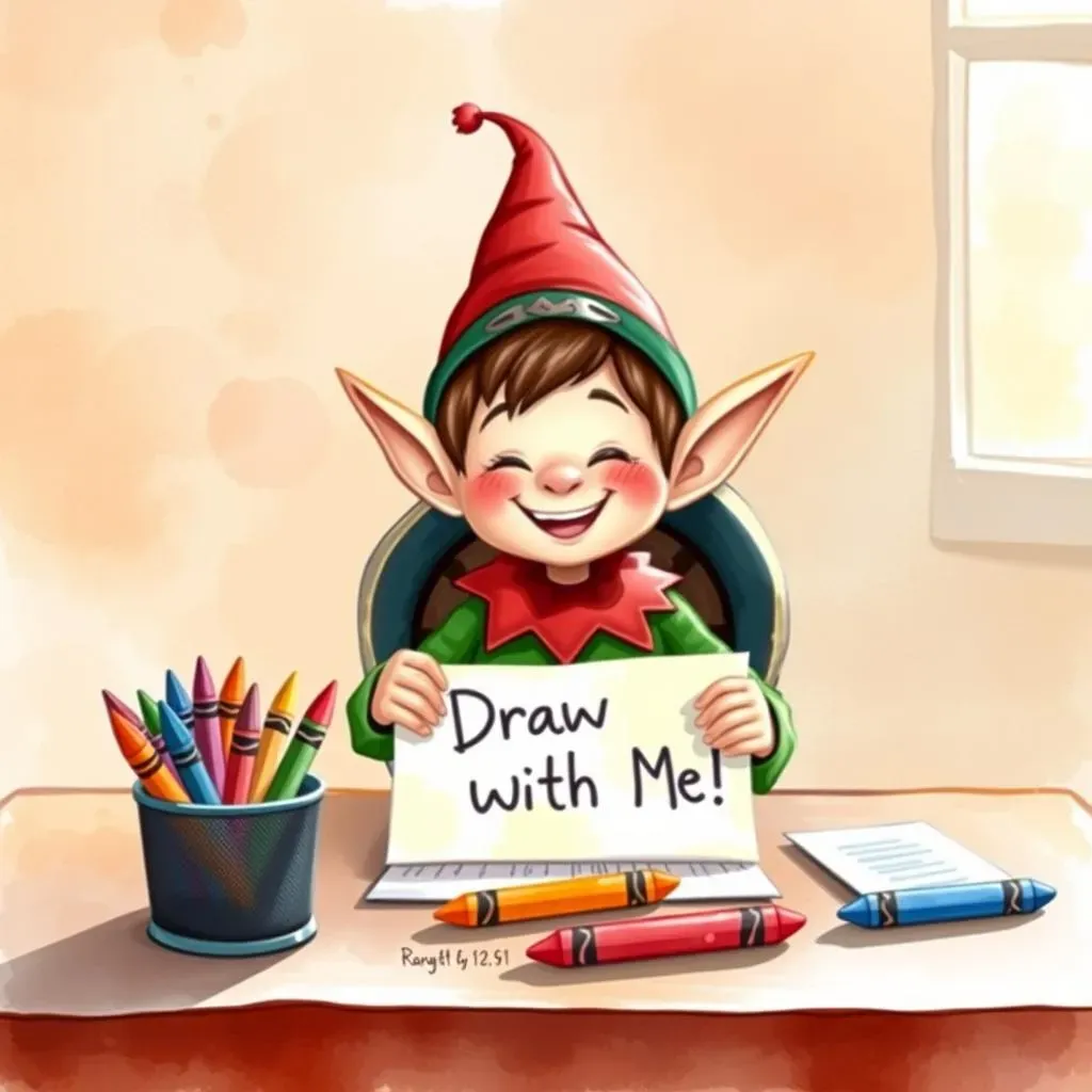 KidFriendly Elf on the Shelf Ideas with Drawing