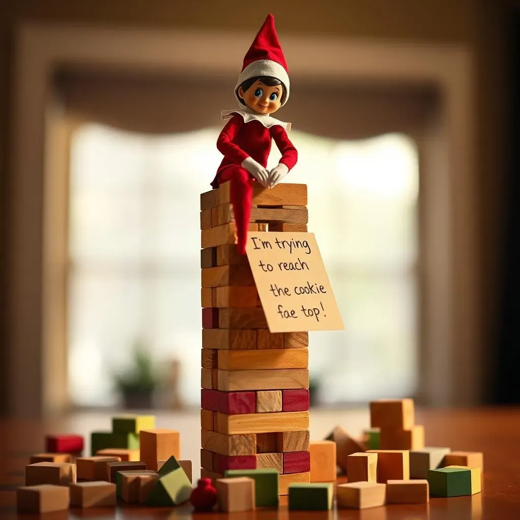 Making Elf on the Shelf Jenga Extra Fun