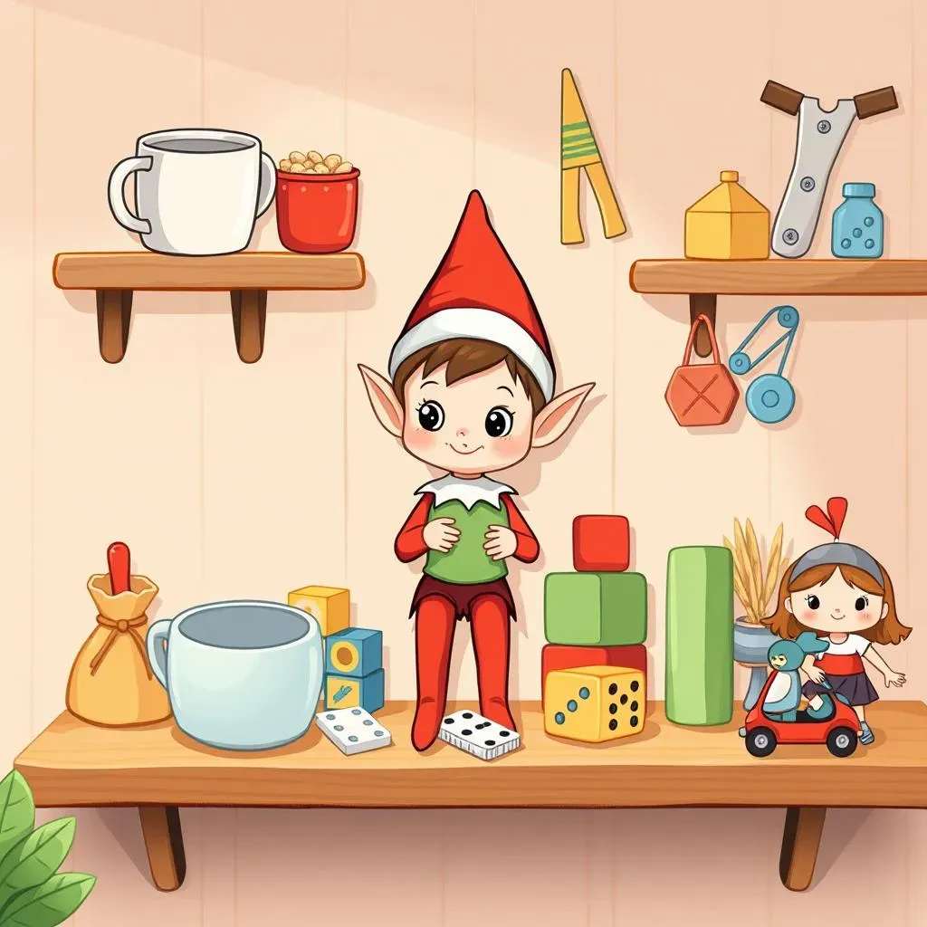 Simple Elf on the Shelf Setups Using Everyday Items