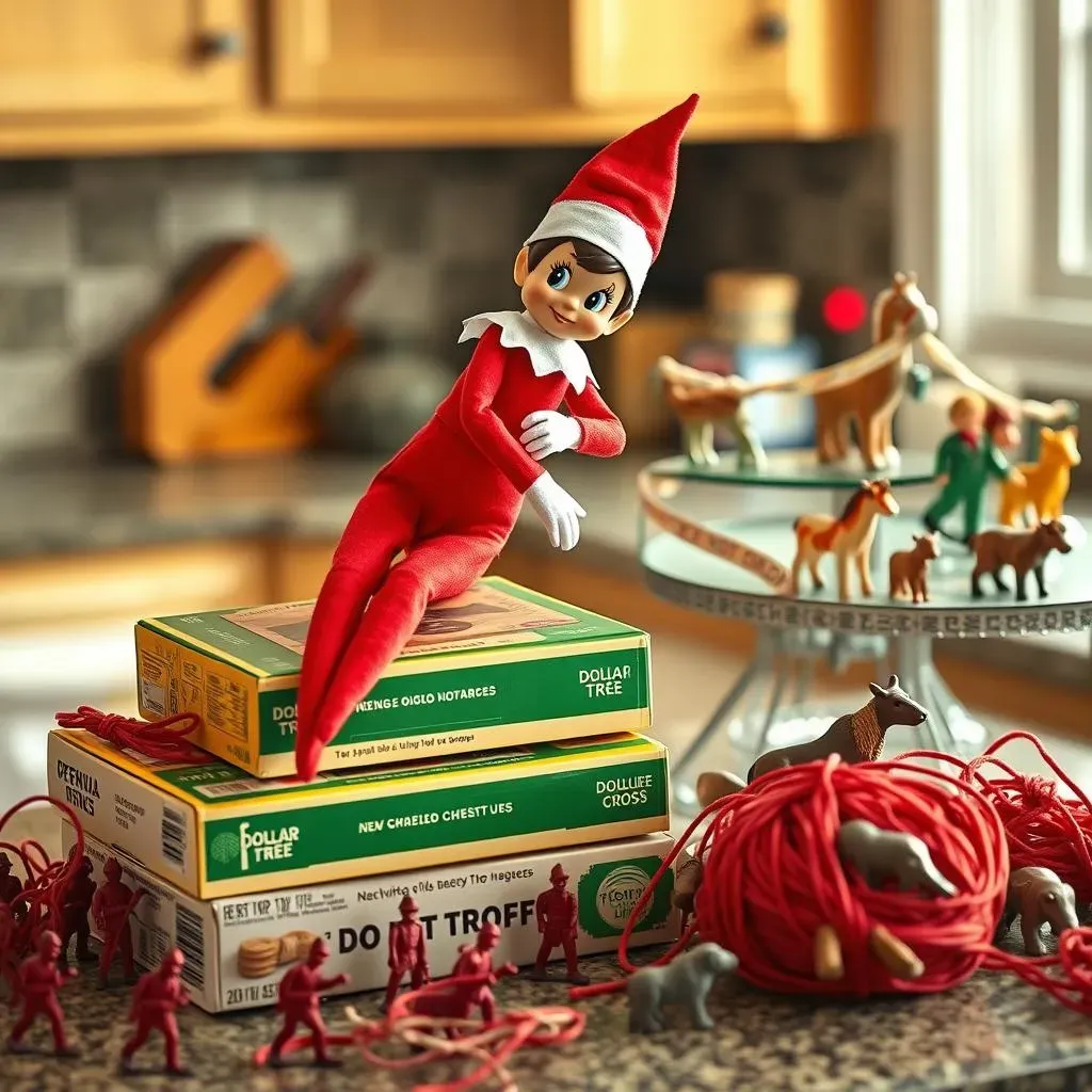 Sneaky Elf on the Shelf Ideas from the Dollar Tree